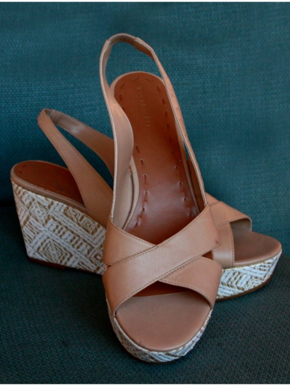 Tahari Neutral Wedge Sandals - Size 10 (NWOT)